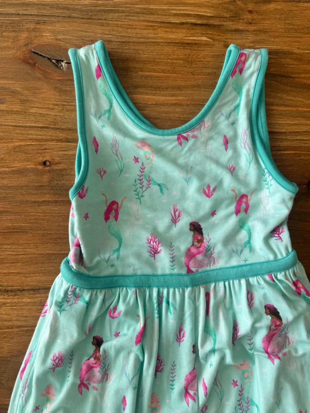 Twinflower Creations Mint Mermaid Print Sleeveless Bamboo Jumpsuit size 5T - Picture 3 of 8